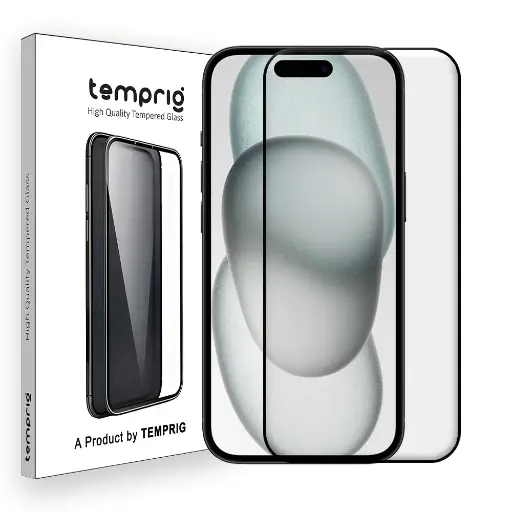 TEMPRIG Premium Tempered Glass for iPhone 15 Edge to Edge Protection, Scratch Resistant Ultra HD Clarity