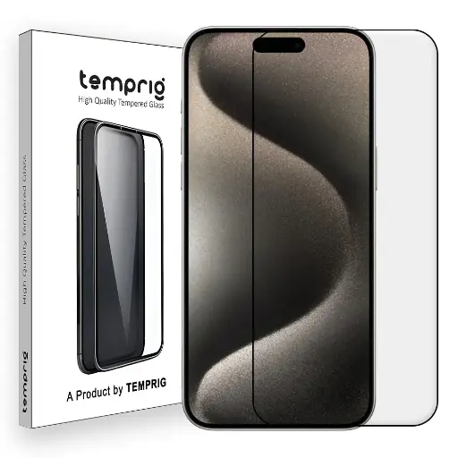 TEMPRIG Premium Tempered Glass Screen Protector for iPhone 15 Pro Max (6.7 Inch) Edge-to-Edge Coverage and Scratch Resistant & Ultra Clear